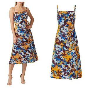 Prabal Gurung Collective Ochre Formal Side Ruffle Midi Dress Women's Size 6
